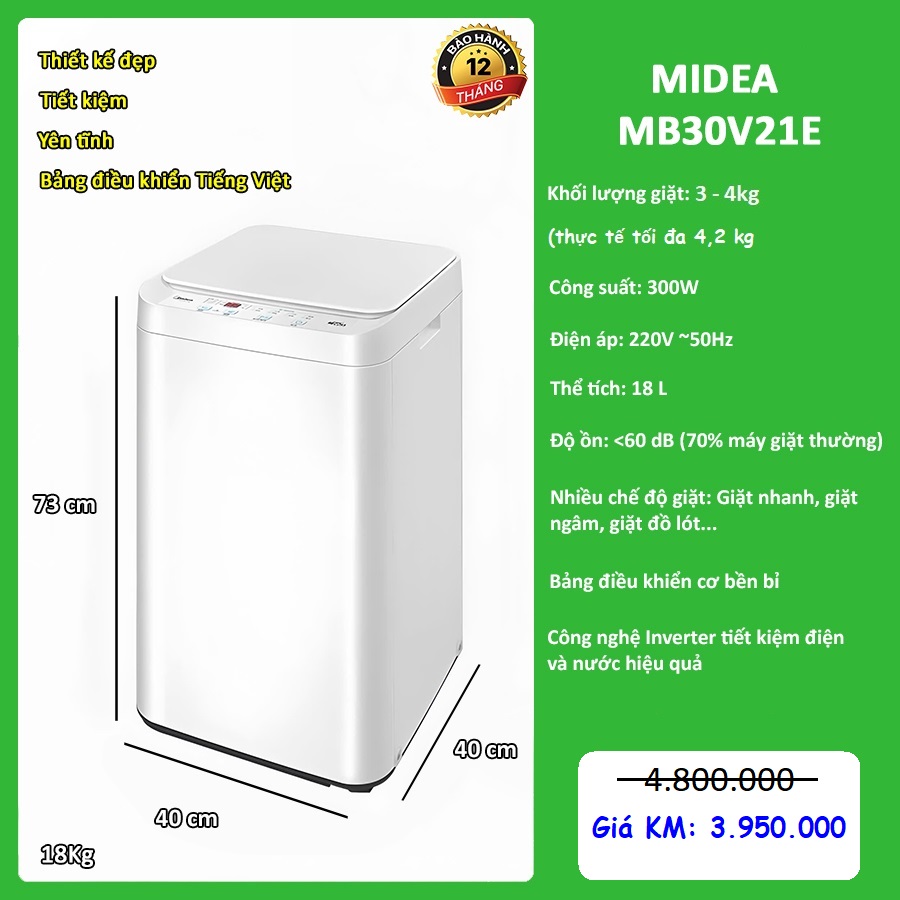 Máy giặt mini Midea MB30V21E