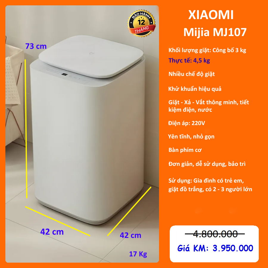 Máy giặt mini Xiaomi Mijia MJ107 - Phiên bản mới nhất
