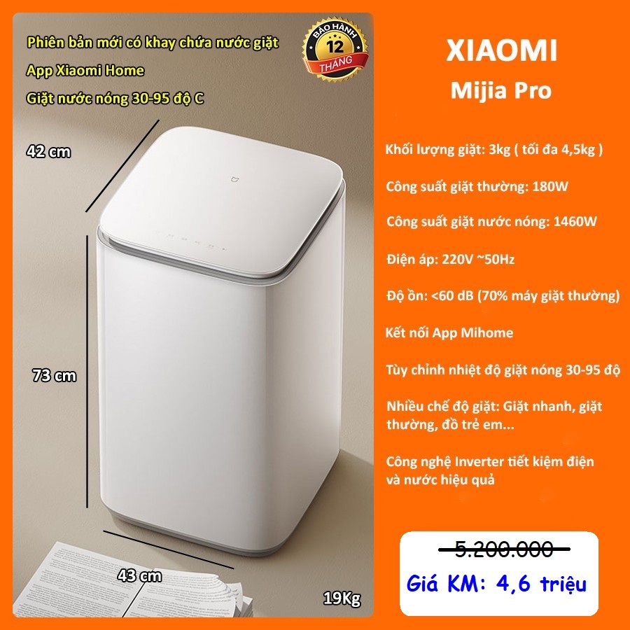 Máy giặt mini Xiaomi Mijia Pro - Phiên bản mới nhất