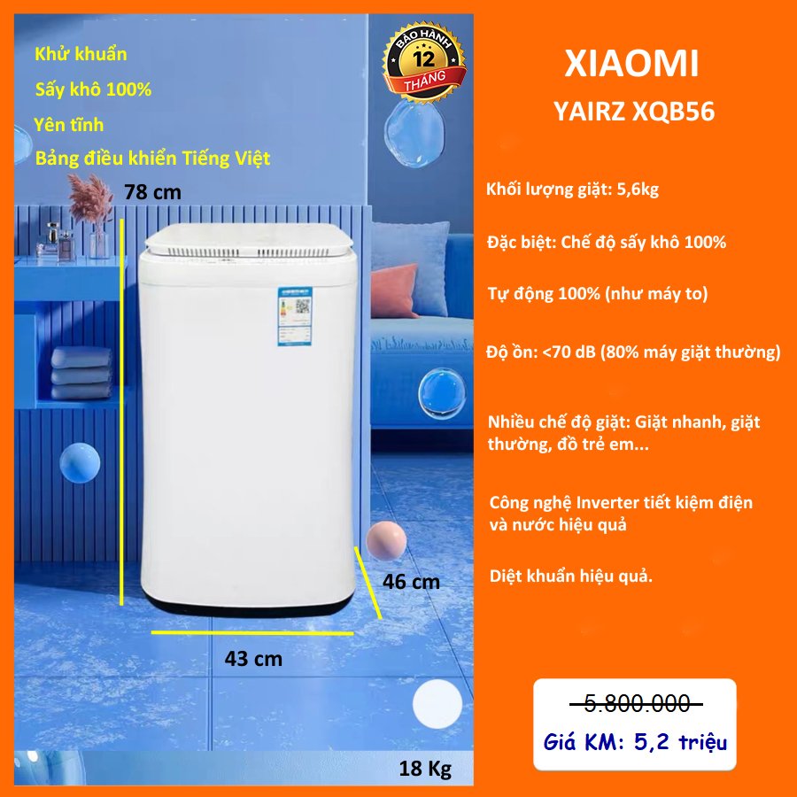 Máy giặt mini Xiaomi Yairz XQB56